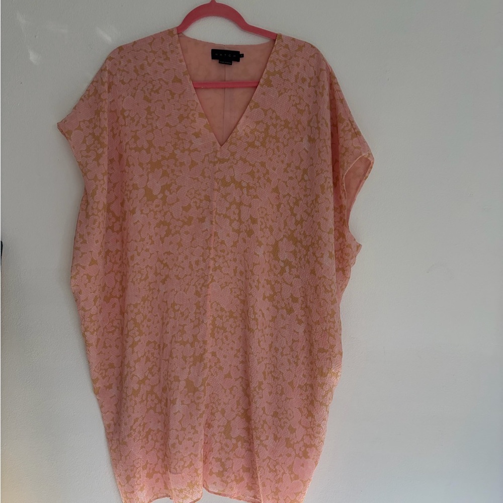 Hatch Blush and Gold Textured Dress